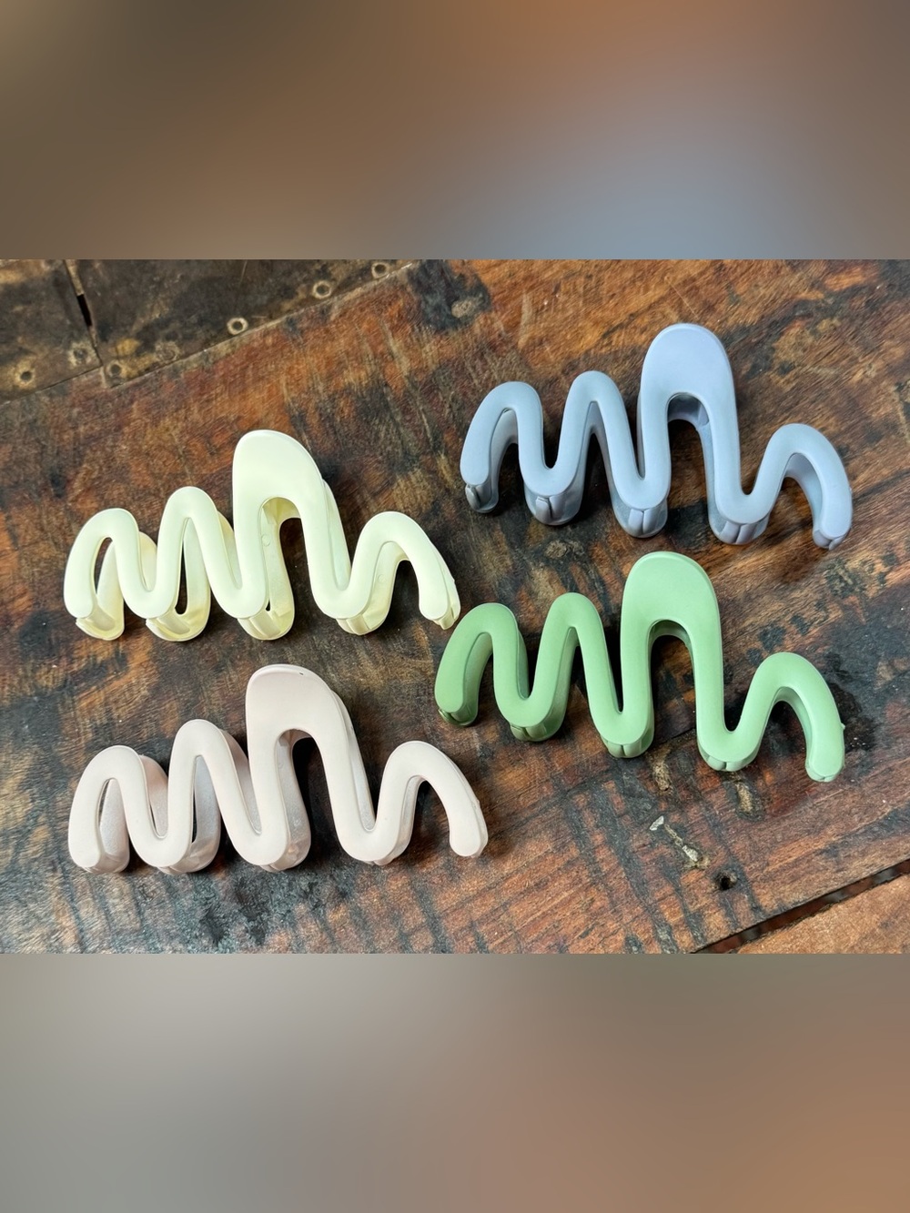 Wavy Zigzag Hair‎ Clips - Pastel Mix 4/$12